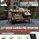 Heated Cat House for Outside Foam Board, Extremely Insulated Outdoor Cat House Escape Door, Weatherproof & Waterproof Awning, Elevated Feral Animal Shelter for Winter