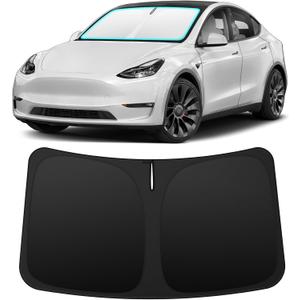INSAUTO Foldable Windshield Sun Shade for Tesla Model Y Model 3 2016-2026, Heat & UV Protection Car Sunshade with Storage Bag, Keep Interior Cool & Easy Installation