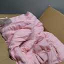 HYMOKEGE Pink Queen Comforter Set Seersucker 7 Pieces, All Season Luxury Bed in a Bag for Bedroom, Bedding Set with Comforters, Sheets, Pillowcases & Shams