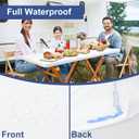 Homing 2 Pack 6 Foot Rectangle Elastic Fitted Tablecloth, Waterproof Fabric Table Cover, Washable Polyester Table Cloth for Picnic, Camping, Outdoor (White, 30" x 72")