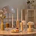 New Burning Formula Unscented Dripless 10-Inch Taper Candles Set of 12 - White, for Wedding, Dinner - Smokeless, Long Burning - Hand Poured, Colored Tall Candlesticks - Blancas