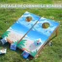 Cornhole Board Set, 2ft x 1ft Regulation Size Solid Wood Cornhole Set with 8 Bean Bags,2 Cornhole Boards, 1 Carry Bag, Corn Hole Games for Indoor Outdoor Toss Games Beach Competitions