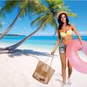 Mesh Beach Tote with Zipper Pockets,with a pair of Sunglasses