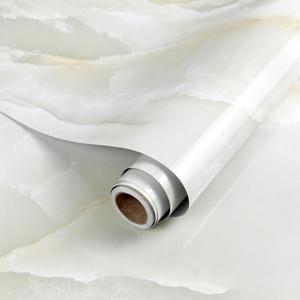Glossy Beige Gold Marble Contact Paper for Countertops,Waterproof Removable Peel and Stick Countertop Vinyl Wrap,Self-Adhesive Marble Wallpaper for Kitchen Backsplash Bathroom,23.6"x236"