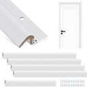 Yuntau Screw on Door Weather Stripping 42" 36" Weather Stripping Door Seal with Aluminum Carrier and Foam Gasket Exterior Weatherstripping V Shaped Soundproof Seal for Sides and Top(5 Pcs)