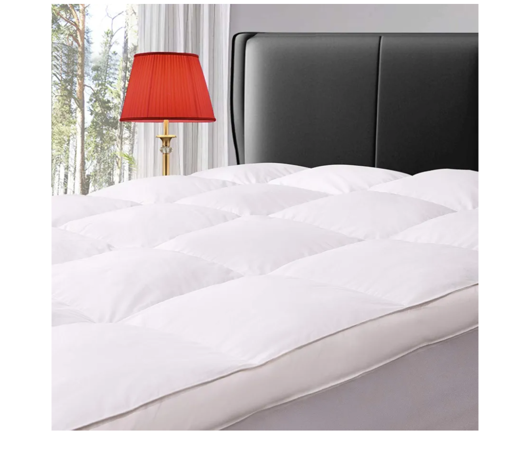 ELEMUSE Queen Size Extra Thick Fusion Goose Down Feather Filled Mattress Topper, Plush Fluffy Double Layer Pillowtop Mattress Pad Cover, Soft Featherbed with 8-21 Inch Deep Pocket
 1 sustainability feature