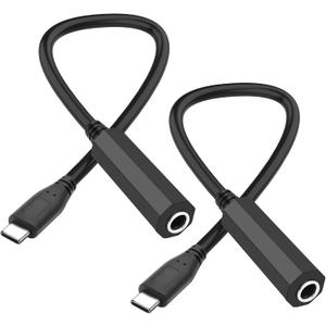 XMSJSIY USB Type C to 1/4 6.35mm Headphone Adapter USB C Male to 1/4 inch TRS Female Stereo Jack Audio AUX Adapter Cable for Amplifiers Mixer Headphones Laptop - 30CM/11.8inch - 2PCS