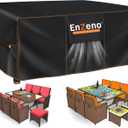 Enzeno Patio Furniture Set Cover Waterproof, Outdoor Dining Coffee Table Chair Covers Rectangular, Heavy Duty Outside Weatherproof Sectional Set Covers for Protection 74" L x 47" W x 28" H Black