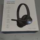 TECKNET Wireless Headset, Bluetooth Headset with Noise Cancelling Microphone - Rechargeable Bluetooth V5.2 Headphones, 50H Playtime & Mic Mute, On Ear Headphones for Trucker/Remote Work/Call Center (Deep Black)