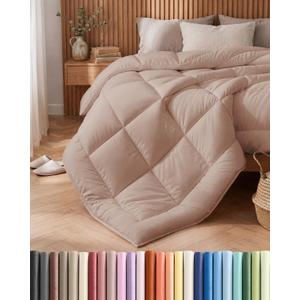 Cal King Size, Mauve Alternative Down Comforter - Warm, Lightweight & Breathable Hotel Quality Bedding Set for Men, Women, Kids & Teens - All Season Oversized Cooling Microfiber Duvet Insert Comforter