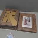 4x6 Picture Frames Set, Set of 4 Wooden Picture Frames Real Tempered Glass and Composite Wooden Rustic Rounded Corners Photo Display for Tabletop Wall Mount (Brown)