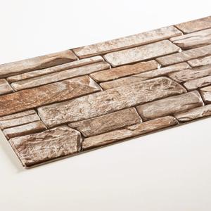 Haimin 3D Wall Panels Peel and Stick 23.6x11.8in 10 PCS IXPE Foam 3D Wallpaper, Faux Brick Wall Panels Faux Stone Foam Self Adhesive Textured Rock Pattern (Rock Brick)
