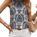 SOLY HUX Women's Halter Tops Graphic Tank Top Blouses Summer Casual Trendy Sleeveless Shirts XL