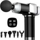 CAMEFER Deep Tissue Massage, Portable Percussion Electric Muscle Massager for Pain Relief, Handheld Massagers with 30 Speeds & 6 Attachments for Back and Neck, Gifts for Men Women (Black)