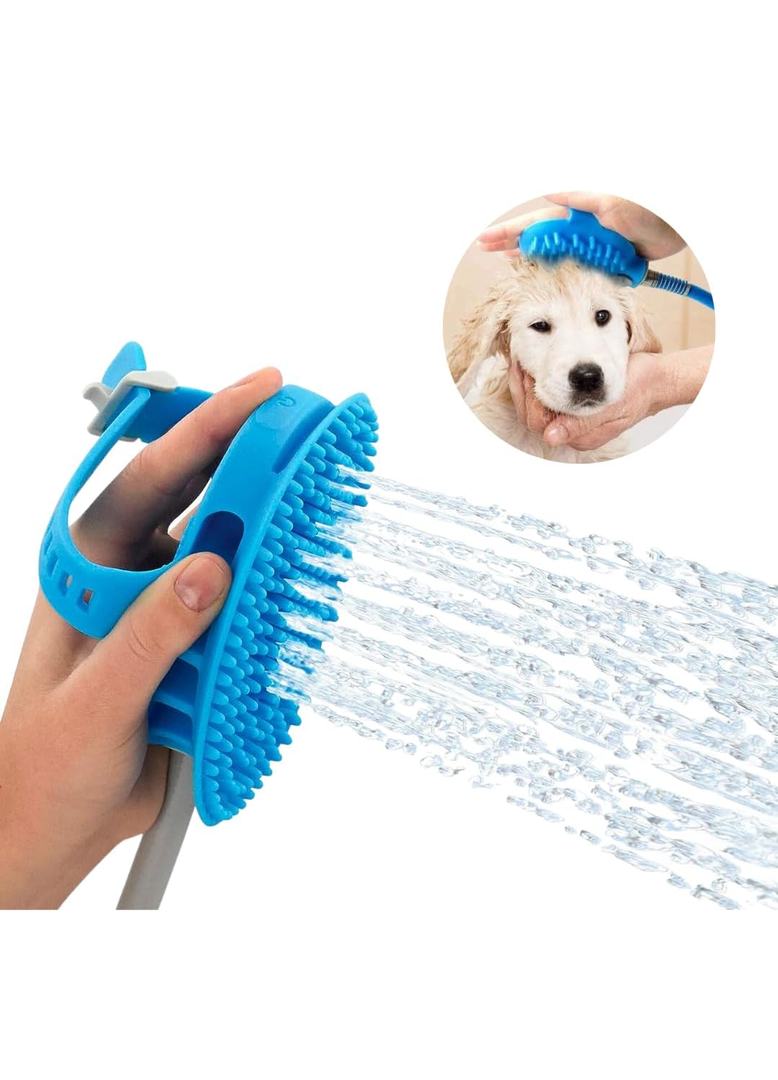 Pet Shower Sprayer | Indoor/Outdoor Dog & Cat Hand Shower | Aqua Shower with Scrubber | All-in-One Grooming Tool and Massager
