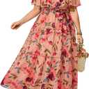 Plus Size Chiffon Off The Shoulder Maxi Long Floral Summer Casual Beach Boho Sundress Women 2024 XXL