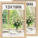 13x19 Picture Frame set of 2, Natural Oak Wood Poster Frame, Wall Hanging