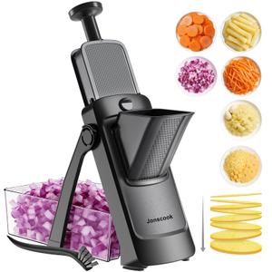 Safe Mandoline Slicer for Kitchen, Adjustable Thickness 0.1-8 mm, Professional Vegetable Slicer, Potato Slicer, Food Chopper French Fry Cutte, Mandolin, Slicer Vegetable Cutter (just Slice, White)