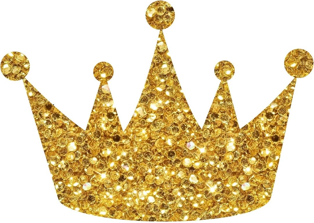 Geelin 47" Princess Crown Cardboard Cutout Stand up Gold Princess Birthday Party Decoration Life Size Photo Booth Props for Birthday Sign Backdrop Background Party Supplies