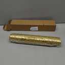 Gold Round Placemats for Dinner Table Set of 6 Metallic Hollow Out Line Circle Table Mats Vinyl Place Mats for Dinning Decor Wedding Accent Centerpiece