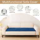 hyha Couch Covers for Dogs Washable, Non Slip Plush Dog Sofa Protectors, Fuzzy Pet Couch Covers for 3 Cushion Sofa Pet Friendly (Navy Blue, 27.6" x 70.9")