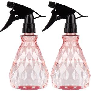 2 Pcs Spray Bottles, 500 ml/17 oz Empty Water Spray Bottles, Plastic Reusable Adjustable Mist Sprayer Squirt Bottles Containers Refillable for Cleaning Solutions, Gardening, Plants (Pink)