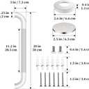 White Grab Bar 20 Inch, Grab Bar for Bathtub and Shower