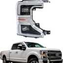 WFLNHB 1PC Replacement for F250 F350 2020-2022 Right Side Headlight Assembly w/o Sport Package Headlamp Housing Chrome LC3Z13008L