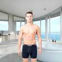 Men's Underwear Micro Modal 3 Pack Boxer Briefs Open Fly (Blue, M)