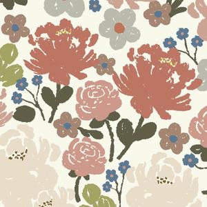 6 x Hopepak 16.1''x118'' Floral Peel and Stick Wallpaper Vintage Rose Flower Contact Paper for Bedroom Self Adhesive Removable Wallpaper Wallpaper for Nursery Bathroom Decor (Red)