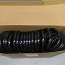 Pangda 75 Ft x 3/8'' Coil Garden Hose EVA Recoil Garden Self Coiling Expanding Water Hose with 6 Function Spray Nozzle Universal 3/4'' Brass Connector Fitting for Outdoor Yard(Black)
