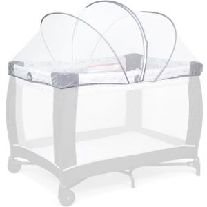 Beberoad Love Portable Playard Cover Breathable Mosquito Net with 2-Way Zipper for Travel Cribs & Playpens (White)
