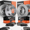 A-Premium Front Vented and Rear Solid Brake Rotors and Ceramic Pads Kit
Compatible with Ford and Lincoln Models - Edge 2011-2014, MKX 2011-2015, 12-Pack, 12-Pack