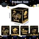 3 x Graduation Decorations 2026 Graduation Card Box Black Gold Congrats Grad Gifts Cardboard for Class of 2026 High School College Grad Party Decor 8.7 Inch