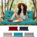 Porch Swing Cushions, Outdoor Swing Cushions 3 Seater Replacement with Backrest, Thickened Swing Cushion with Ties,Patio,Outdoor,Backyard and Gard (Lake Blue, 60 * 40 * 4 inches)