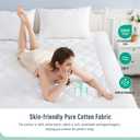 Queen Mattress Pad Extra Thick Cotton Mattress Topper Quilted Fitted Mattress Cover 18-22" Deep Pocket Down Alternative Pillow Top Fluffy & Breathable (60x80 Inches, White, Thick)