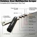 Blibaba Carbon Scraper Tool - Multi-Surface Carbon Removal Tool, Stainless Steel Scraper for Cleaning Hard-to-Reach Areas, Ergonomic Handle for Precision Maintenance