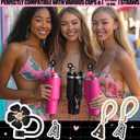 Straw Covers for Stanley Cup Accessories: Black Decorations for Stanley 30 oz & 40 oz Tumbler with Handle, Bling Letter Charms and Flower Silicone Straw Cap Topper, Trendy Stuff for Teen Girls & Women