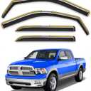 in-Channel Rain Guards Fit for 2009-2018 Dodge Ram 1500 / Ram 2500&3500 2010-2025 Crew Cab Window Rain Guards Visors Vent Visors Window Deflector Vent Shades Car Accessories -4 Pcs