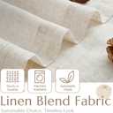 jinchan Tier Curtains 24 Inch for Small Window Linen Blend Cafe Curtains Farmhouse Rustic Half Window Drapes for Kitchen Living Room Bedroom Light Filtering Rod Pocket 2 Panels Neutral Crude