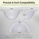 6 Inch Recessed Light Cover, 4 Pack Can Light Covers 40% Translucent Half Shade Stick-On with Super Strong Double-Sided Tape, Anti-Yellow Cream White, Easy Install