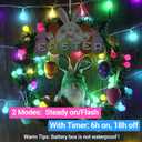 LYHOPE Easter Pastel Light, 19.3ft 60 LED Globe Decoration Lights, Battery Powered Pastel String Lights for Easter, Party, Fireplace, Mantels, Entrance, Tree, Home Decor, Clear Wire, Indoor Decor