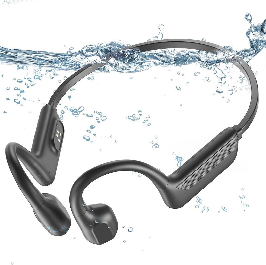 2025 New Bone Conduction Headphones, Open-Ear Wireless Bluetooth 5.4 Swimming Headphones, 32G Memory Sports Earbuds, 10Hrs Playtime,IP68 Waterproof Earbuds for Sports, Running, Cycling