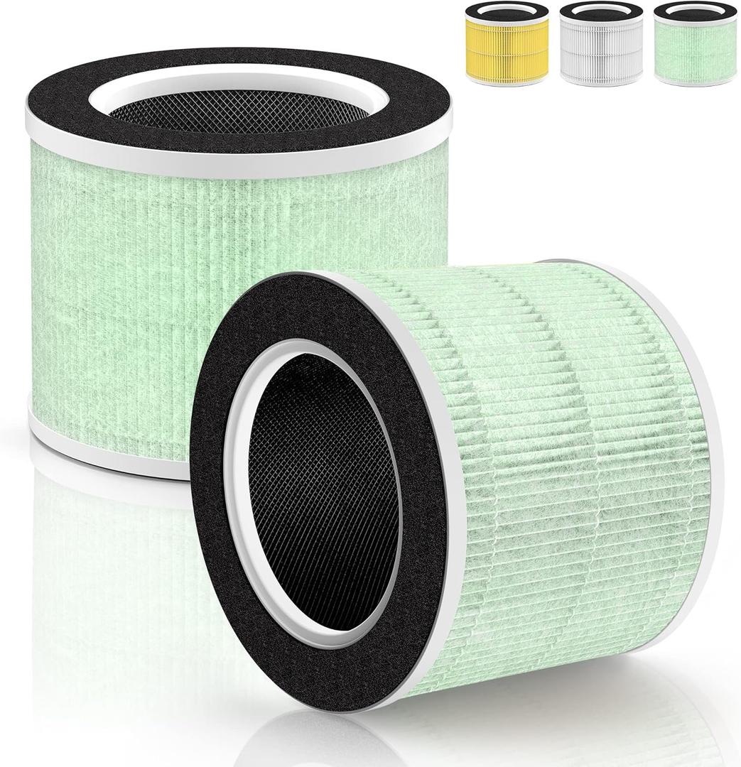 Toxin Absorber Filter RP-AP088-F2 Filter Compatible with RENPHO Air Purifier Replacement Filter RP-AP088 RP-AP088W RP-AP088-F1 H13 True HEPA for RENPHO RP-AP088B RP-AP088W RP-AP088W/RP-AP088B, 2-Pack