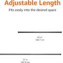 Amazon Basics No Drill Easy Install Sturdy Shower Curtain Tension Rod, Adjustable 42-73" Length, Black, Bathtub