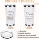 Retirement Gift for Woman, Funny Retiring Double-Sided 20oz Insulated Tumbler with Tote Canvas Bag with Humorous Happy Retired Quotes, Retirement Gifts for Teacher Mom Nurse Doctor Coworker Boss Lady