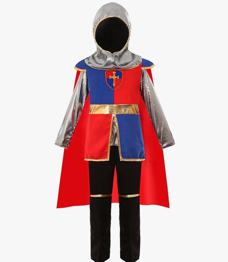 Kids Medieval Knight Costume for Boys Halloween Party Dress Up, S