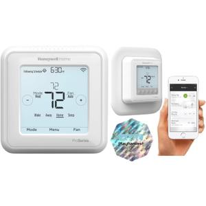 Honeywell TH6220WF2006/U Lyric T6 Pro Wi-Fi Programmable Thermostat with Stages Up to 2 Heat/1 Cool Heat Pump or 2 Heat/2 Cool Conventional with Large Wall Plate