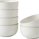 S&Q'S CERAMICS Ceramic Small Bowls for Kitchen, Set of 6, 9 ounces Small Ceramic Bowls for Condiments, Dipping, Side Dishes (Glazed Matte Off-White) (4.25 inch)