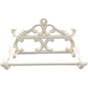 Comfy Hour Antique and Vintage Collection Cast Iron Classic Toilet Paper Holder, White